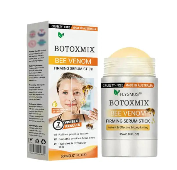 Bee venom anti-aging cream in a stick format for firming and revitalizing the skin.