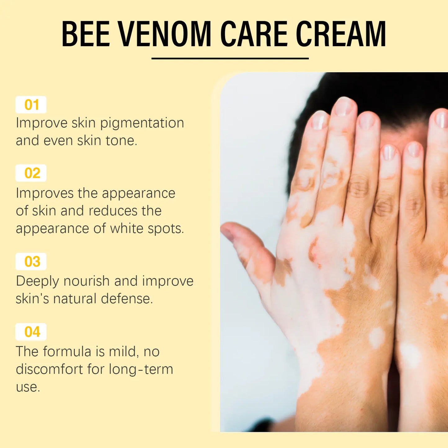 Bee White Spot Neck Cream - Natural Skin Repair for Neck Discoloration | Reduce White Spots & Even Skin Tone with Bee Venom